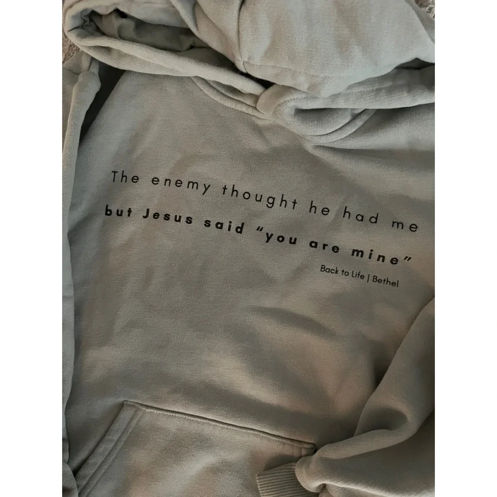 Little Bipsy Kids Bethel Back to Life Jesus You Are Mine Sage Green Hoodie 8Y